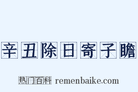 辛丑除日寄子瞻是什么意思的图片
